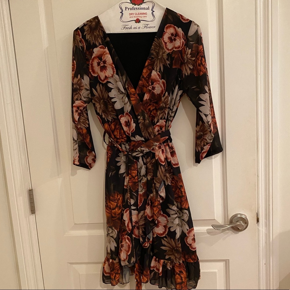 Floral Fall Ruffled Dress